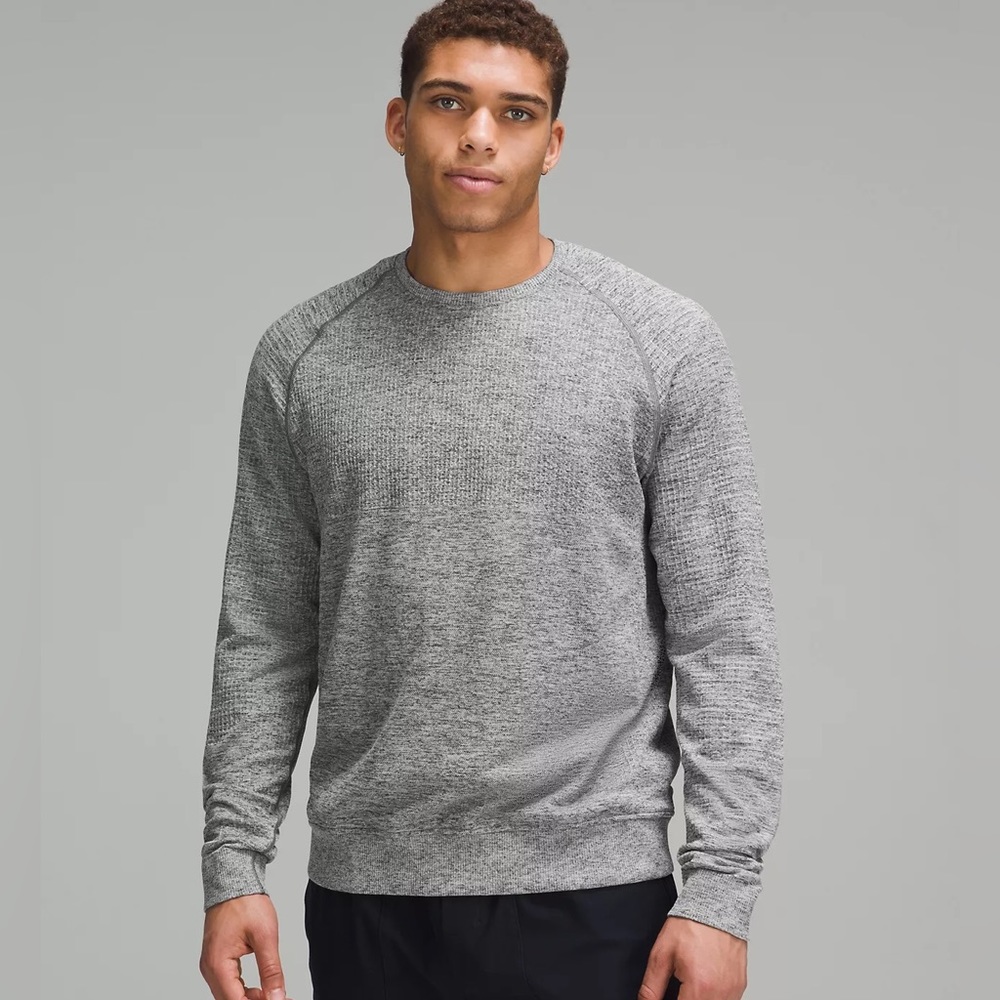 NWT Lululemon Engineered Warmth Long-Sleeve Crew Vapor/Gull Grey/Black Grey XL